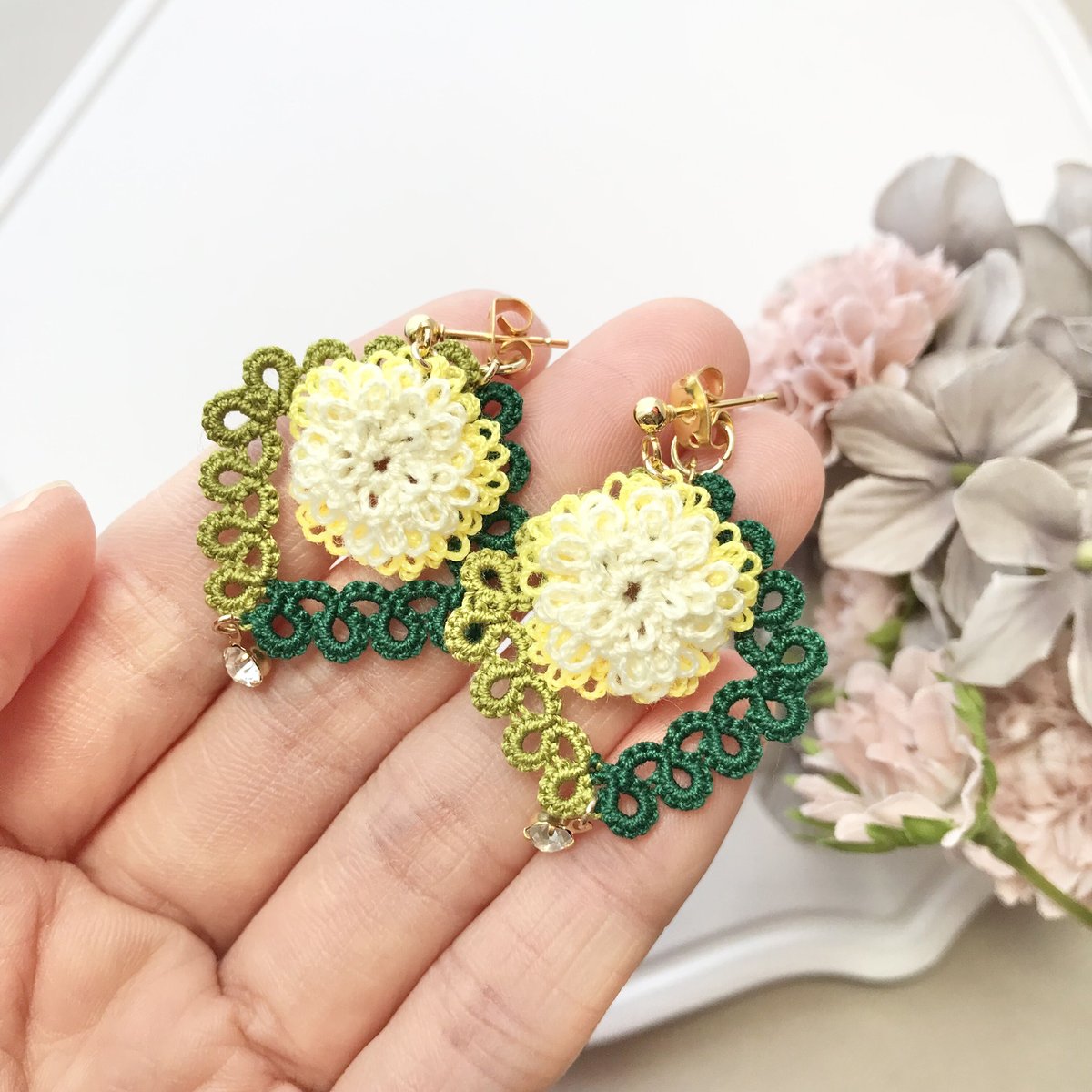 たんぽぽ2wayピアス | HandmadeShop mousse（ハンドメイドショップ