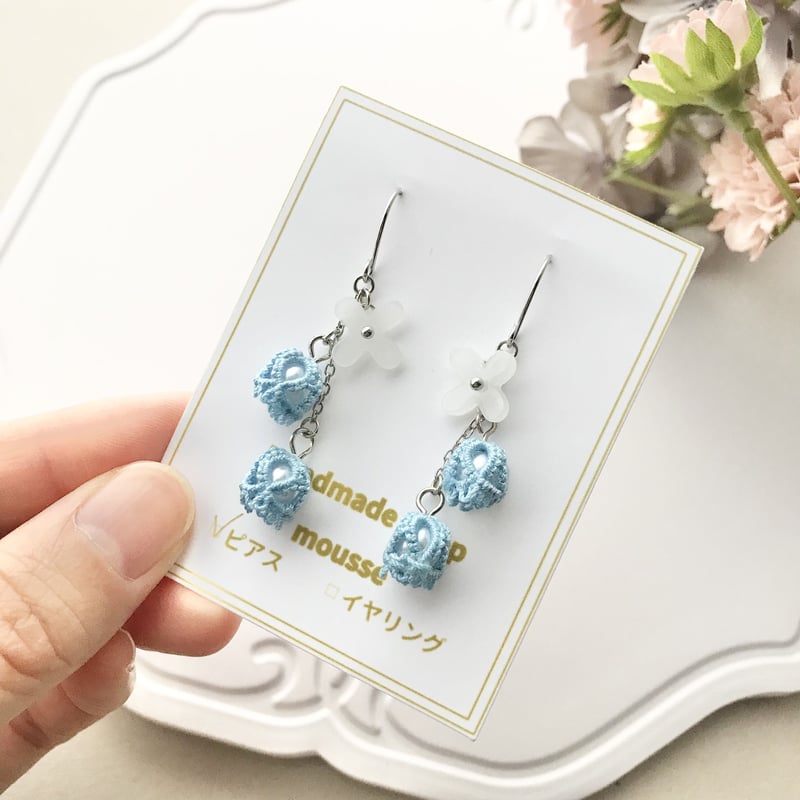 すずらんピアス/イヤリング 水色 | HandmadeShop mousse（ハンドメイド