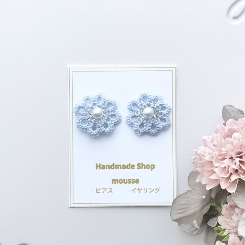 天使のピアス/イヤリング 水色 | HandmadeShop mousse（ハンドメイド