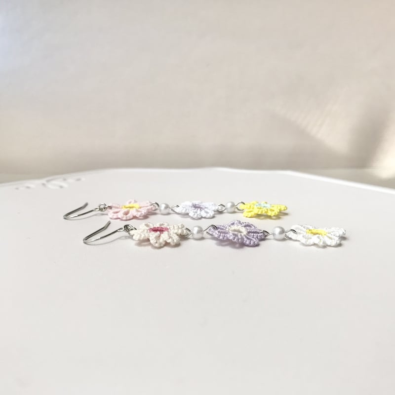小花ピアス/イヤリング ミックスカラーバージョン お花見 