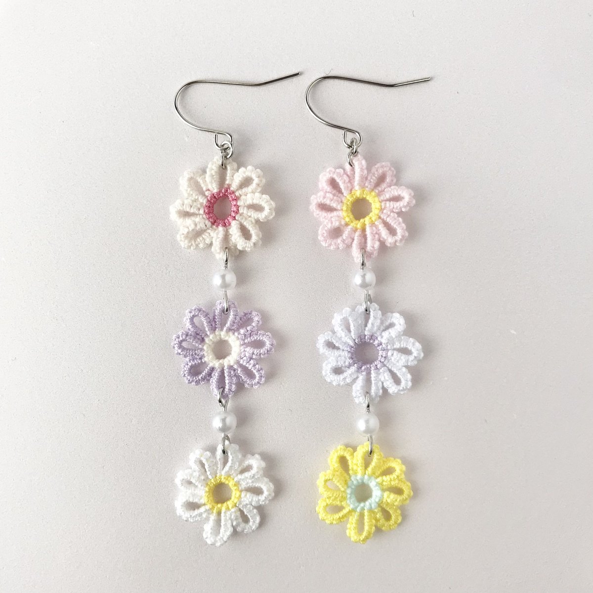 小花ピアス/イヤリング ミックスカラーバージョン お花見