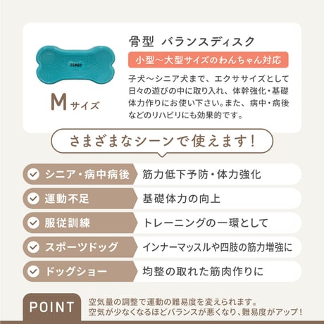DINGO　バランスディスク　ボーン  Ｍサイズ