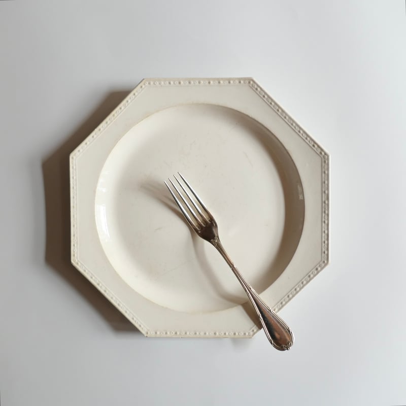 フランスアンティーク　Creil クレイユ　単独　オクトゴナル　デザートプレート Creil 