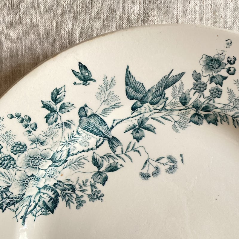 Longwy “Mignon” 小鳥と花のサービスプレート（φ29cm） | Reinette