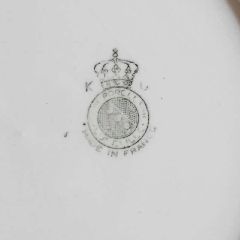 K&G Lunéville ”Vieux Strasbourg” モノクロームの花束 深皿D