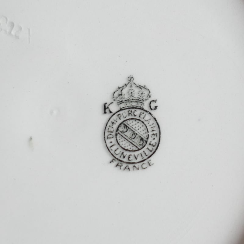 K&G Lunéville ”Vieux Strasbourg” モノクロームの花束 深皿C