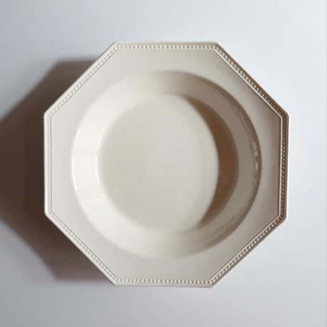 フランスアンティークオクトゴナルプレート直線Φ22.4cm