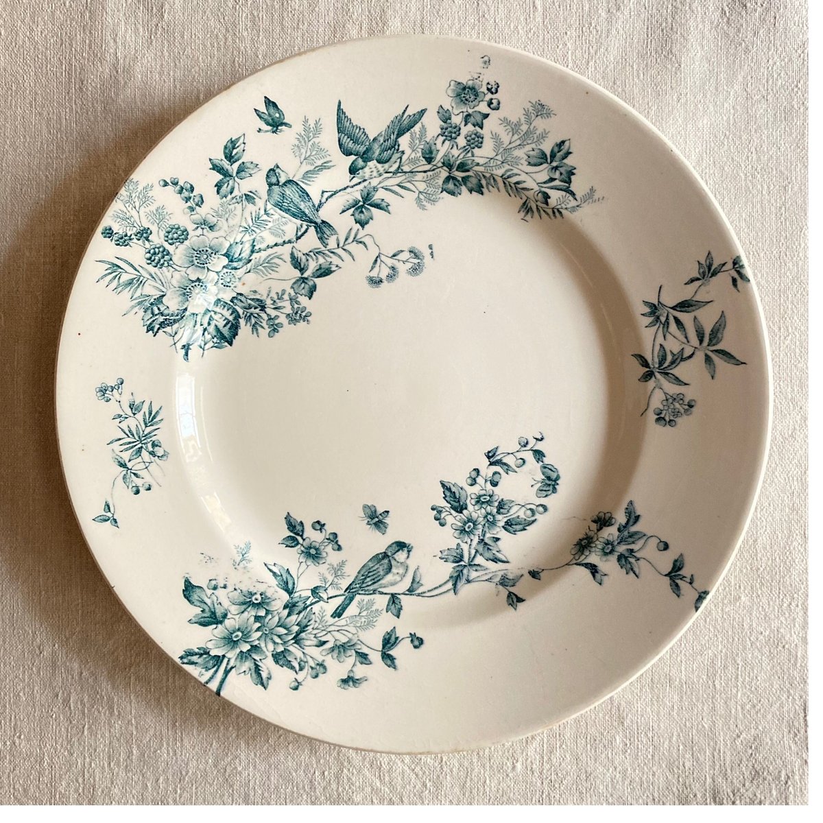 Longwy “Mignon” 小鳥と花のサービスプレート（φ29cm） | Reinette
