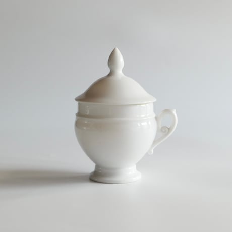 フランスアンティーク　クリームポット　蓋付き　デザート用　どんぐり フランスアンティーク クリームポット 蓋付き デザート用