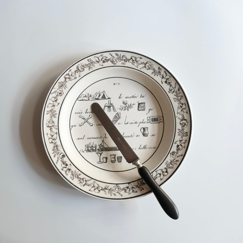 Montereau 初期モントロー グリザイユのなぞなぞプレートC | Reinette