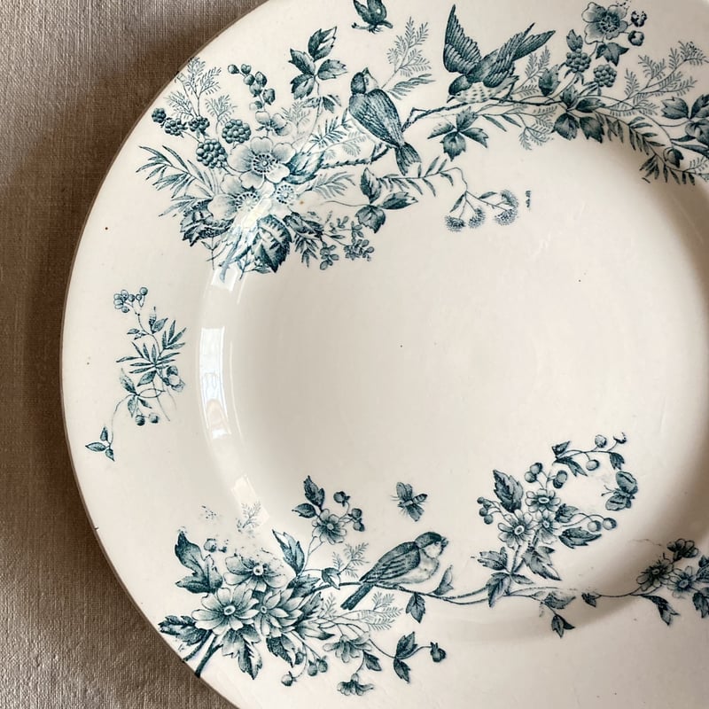 Longwy “Mignon” 小鳥と花のサービスプレート（φ29cm） | Reinette