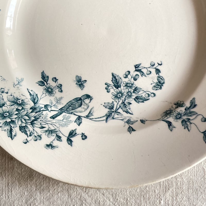 Longwy “Mignon” 小鳥と花のサービスプレート（φ29cm） | Reinette