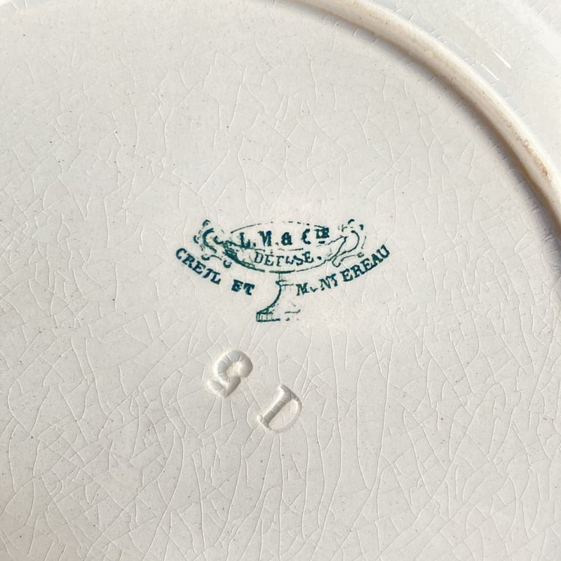 Creil et Montereau 透かし模様のリム皿C（ラインあり） | Reinette