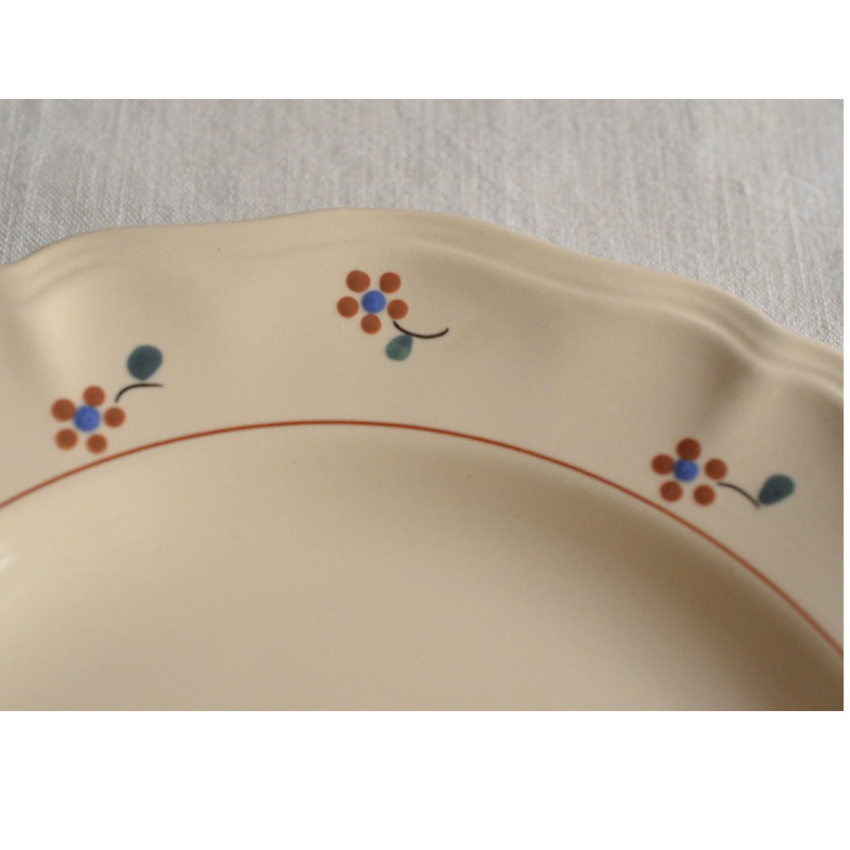 ディゴワン サルグミンヌ DIGOIN SARREGUEMINES 花リム皿 Digoin et Sarreguemines 