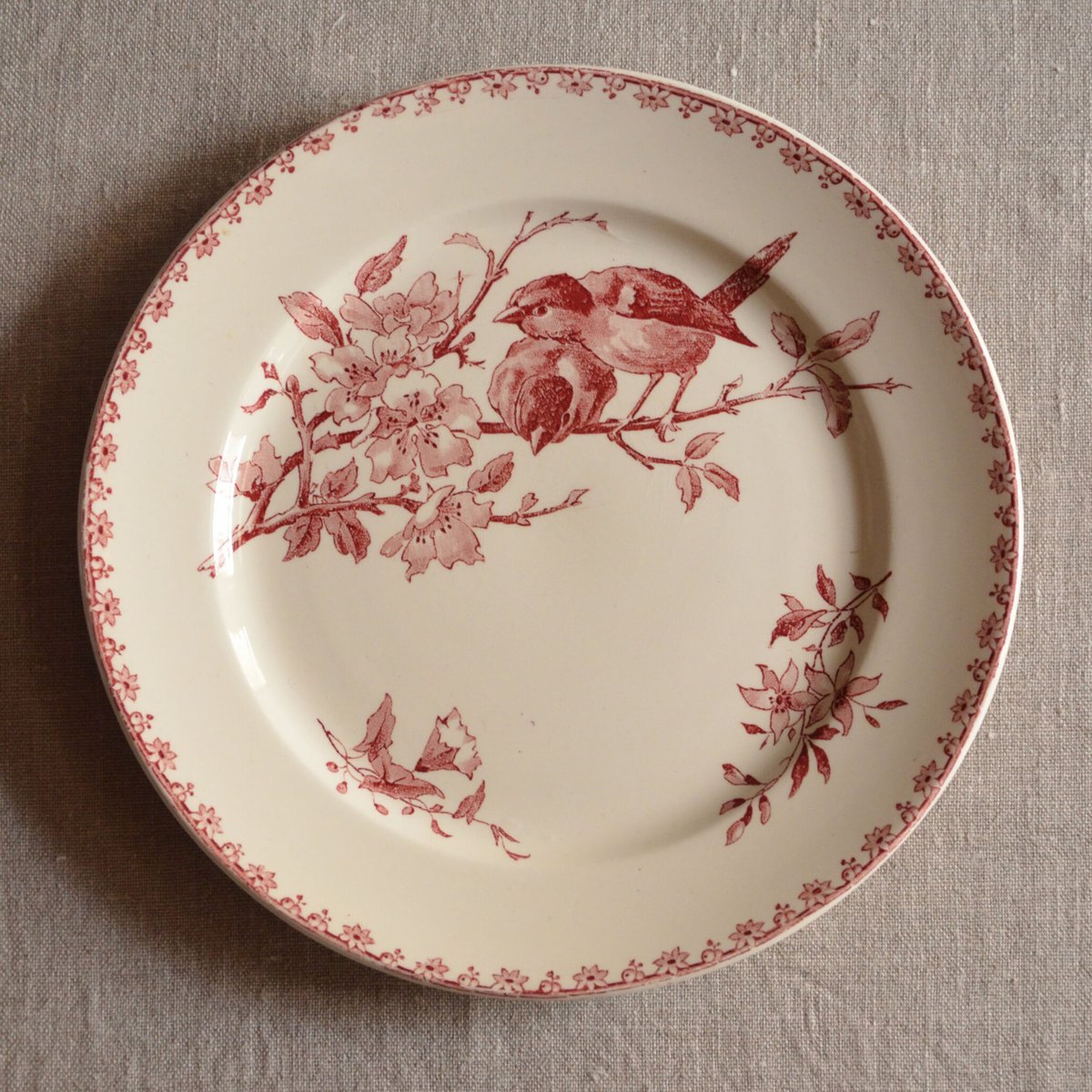 【大きめ】　プレート　小鳥　桜　sarreguemines favori fit=scale-down,w=1200