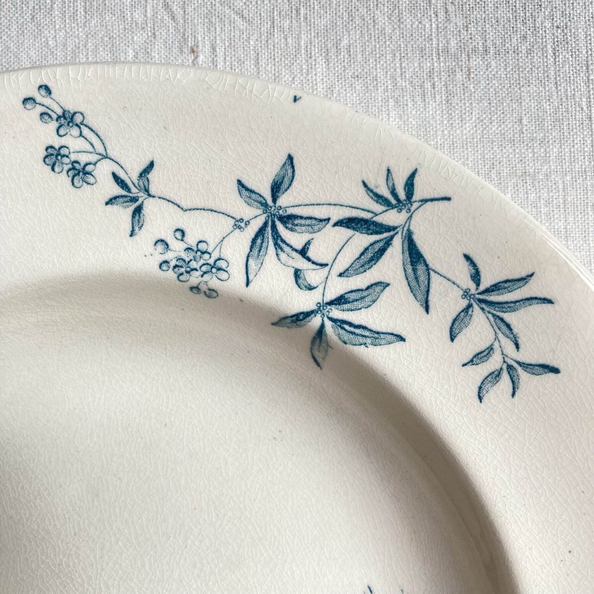 専用 美品 フランスアンティーク プレート 小鳥と花柄 ロンウィ窯 深皿 Longwy 