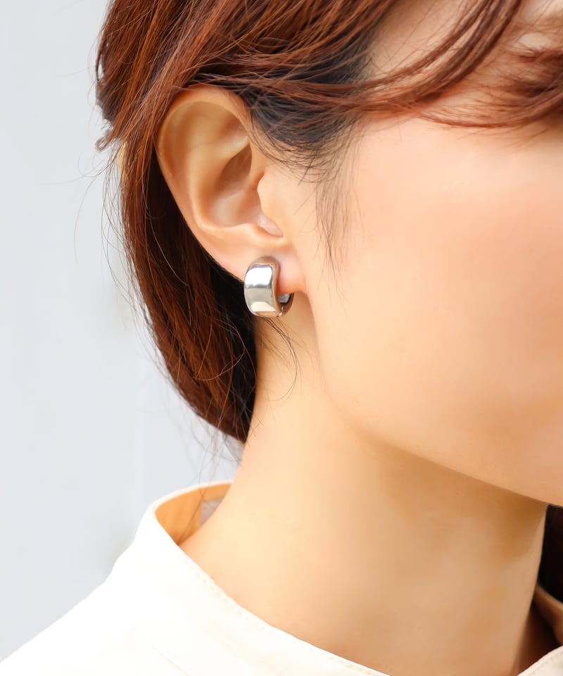 ゴージャス【RL】ミディアム シン フープ イヤリング 金属アレルギー対応「ieLS」ステンレス ボリュームフープ