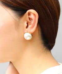 金属アレルギー対応「ieLS」ステンレス　ビッグパールピアス
