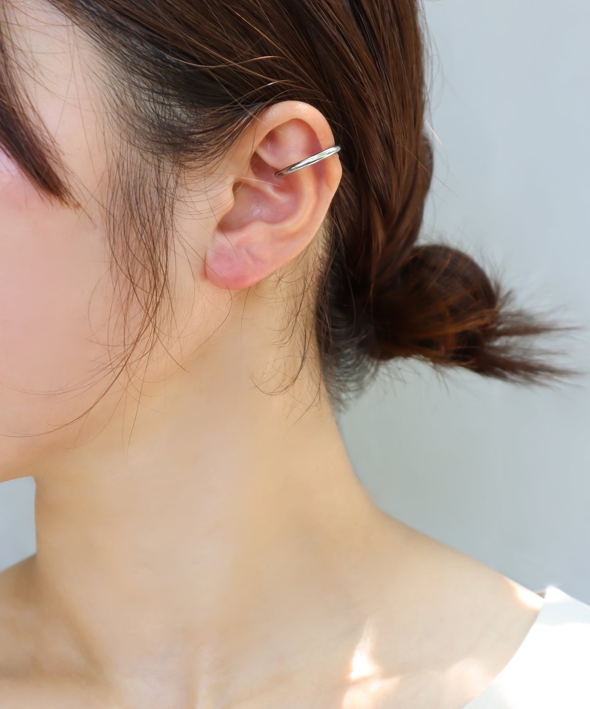 金属アレルギー対応「ieLS」ステンレス シンプルイヤーカフ(片耳