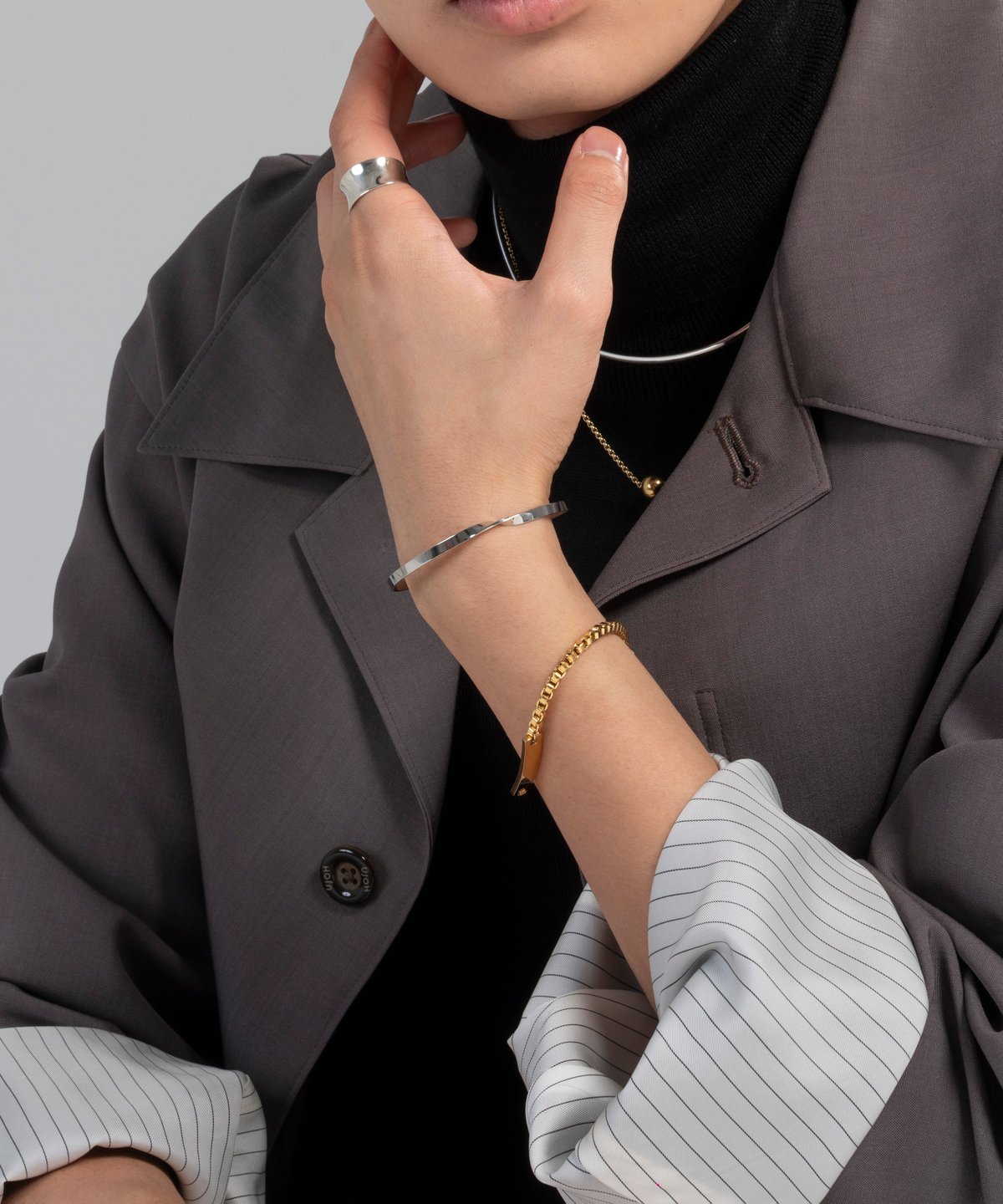 金属アレルギー対応 「ieLS」ステンレス プレートブレスレット | ieLS