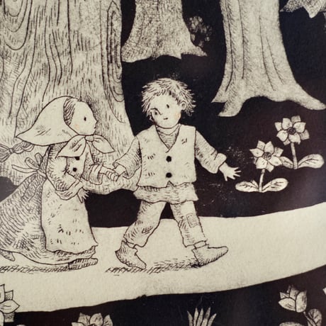 [Witch woods] drypoint on paper ：まじょの森（紙版画）