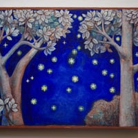 [Trees and stars]  0riginal painting : 木々と星たち　原画