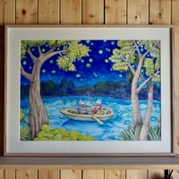 [Boat in the starlight] original painting ：星夜の舟あそび