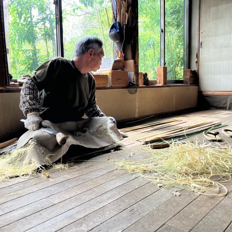 【上平竹細工店】栗とりかご(中)