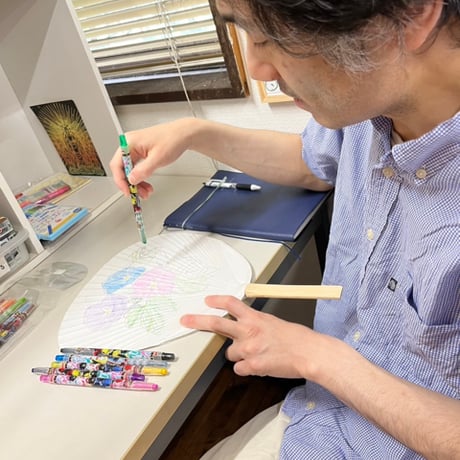 橋本吉幸さん手描き団扇⑤~⑧