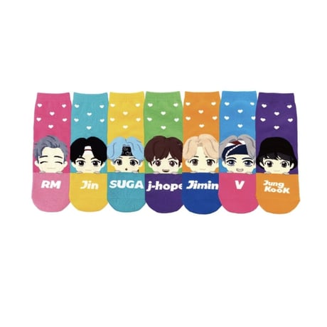 TinyTAN heart socks (Magic Door) V-ブイ