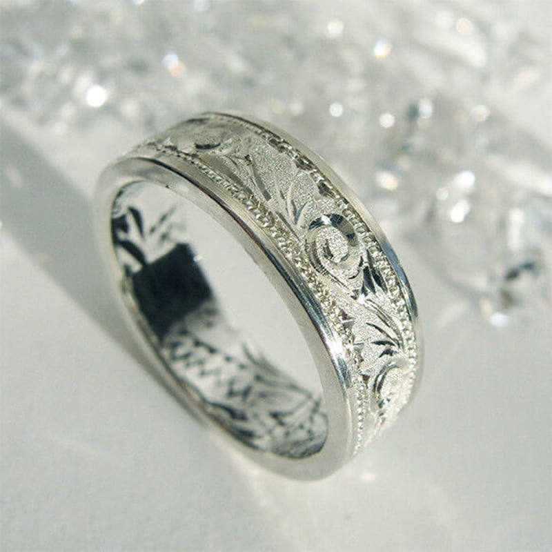 唐草】和彫 龍棲～りゅうのすみか シルバーリング【猛龍】たけきりゅう