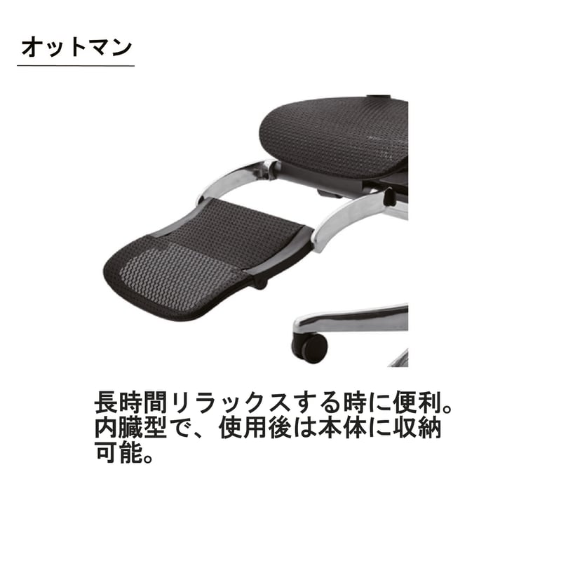 エルゴヒューマンFIT2 Proオットマン付-BKフレーム（配送無料 