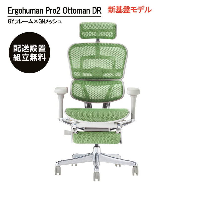新基盤モデル＞エルゴヒューマンPro2オットマン-DR-GYフレーム(配送
