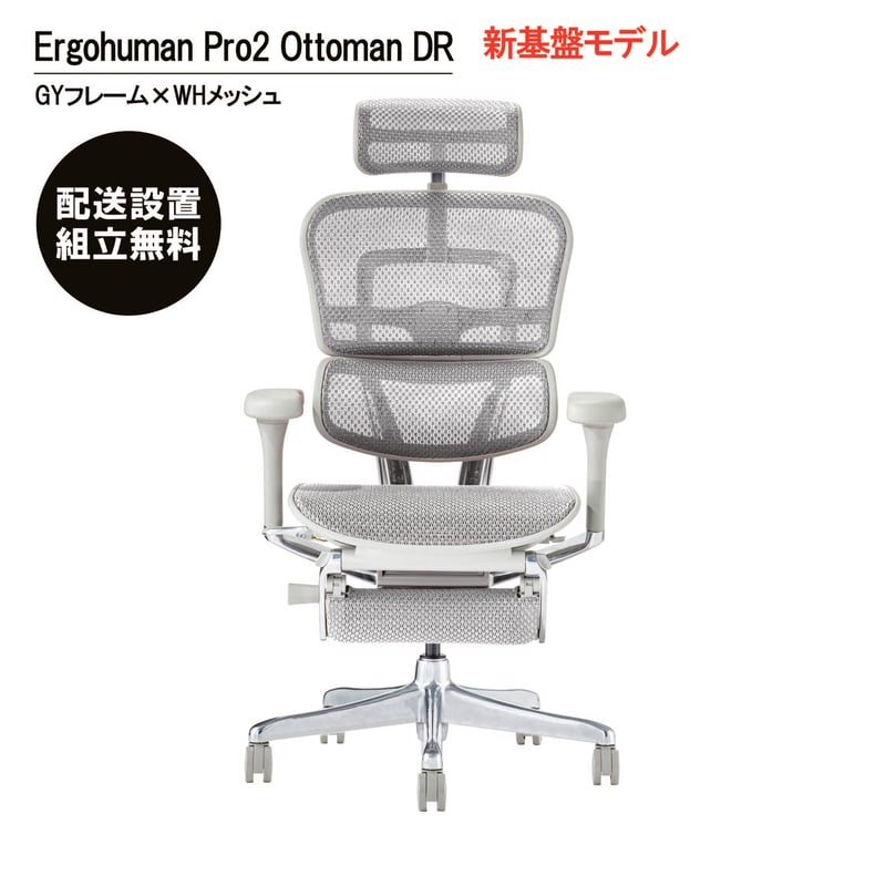 新基盤モデル＞エルゴヒューマンPro2オットマン-DR-GYフレーム(配送