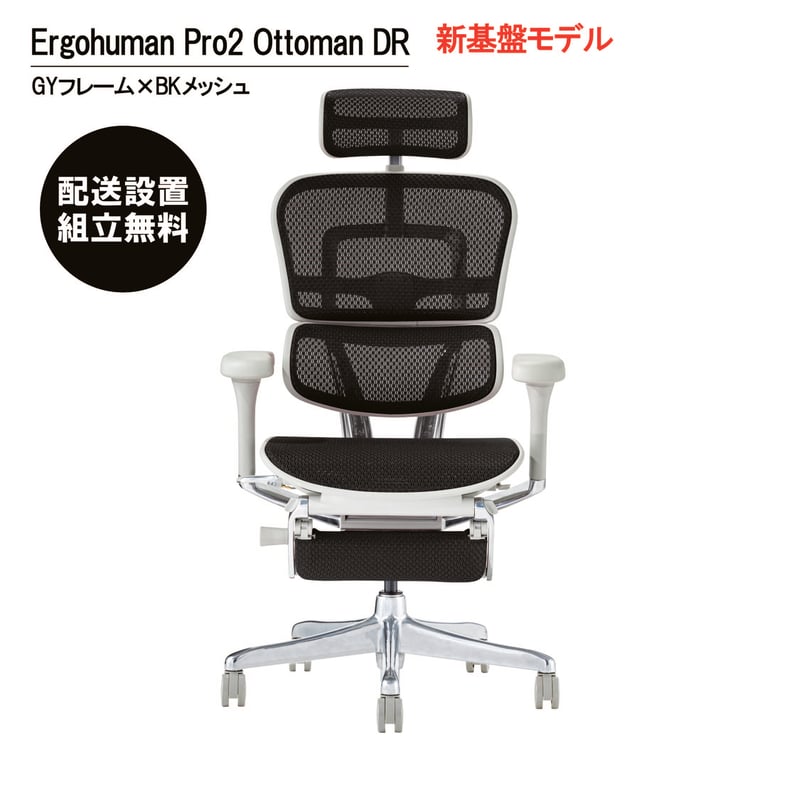 新基盤モデル＞エルゴヒューマンPro2オットマン-DR-GYフレーム(配送