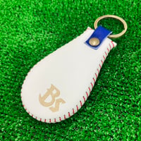 【三田職人ハンドメイド】本革硬式ボール・ロゴキーホルダー