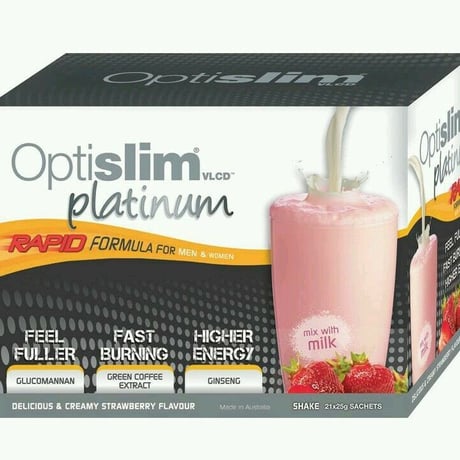 オプチスリム プラチナム プロテインダイエット Optislim 84食x25g 4箱セット Shake Strawberry Caramel