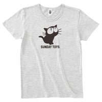 見上げる黒猫トライブレンドTシャツ[OATMEAL]
