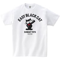 EASY BLACK CAT 猫Tシャツ[WHITE]