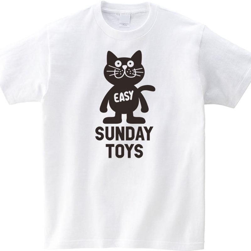 立ってる黒猫Tシャツ[WHITE] | ねこ好きが作る、ネコ好きなための、猫