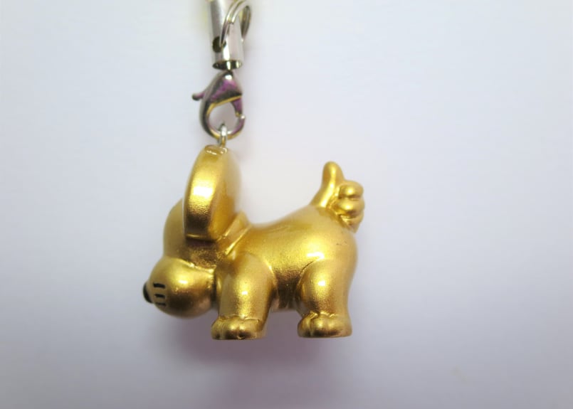 犬のちんちん【ゴールド根付】 | まりもっこり with KYOWA