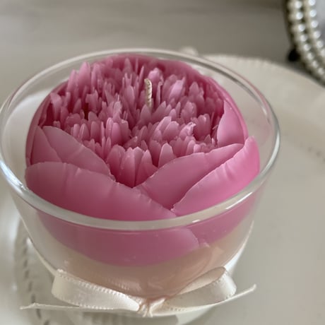 グラス入りピオニーキャンドル（Peony  candles in a glass）受注生産