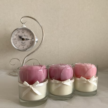 グラス入りピオニーキャンドル（Peony  candles in a glass）受注生産