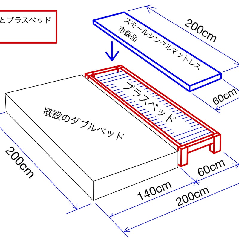 今のベッドにプラスして広々快適！プラスベッド | 木工舎 あると工房