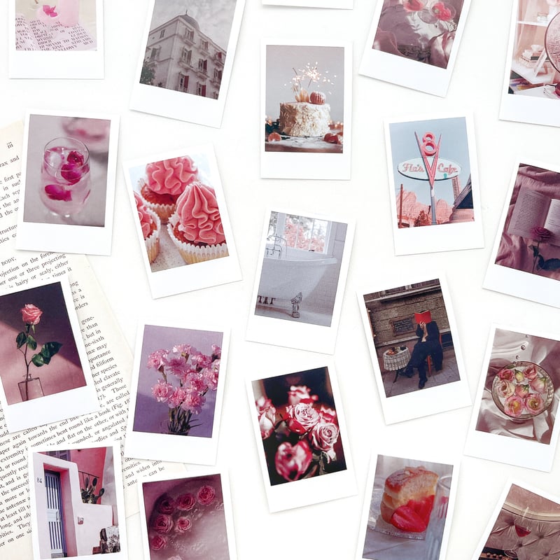 チェキ風 シール 50枚set《pink》 [F627] | Misty Classic |