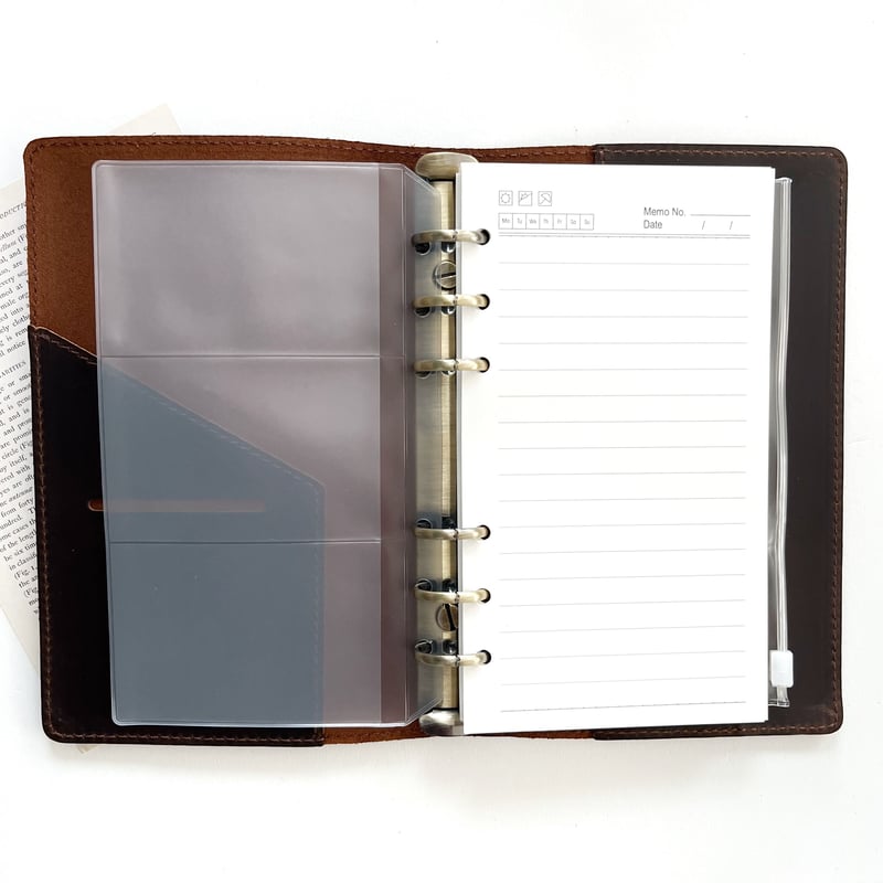 A6 バインダー システム手帳 レザー《brown》[T027] | Misty Classi
