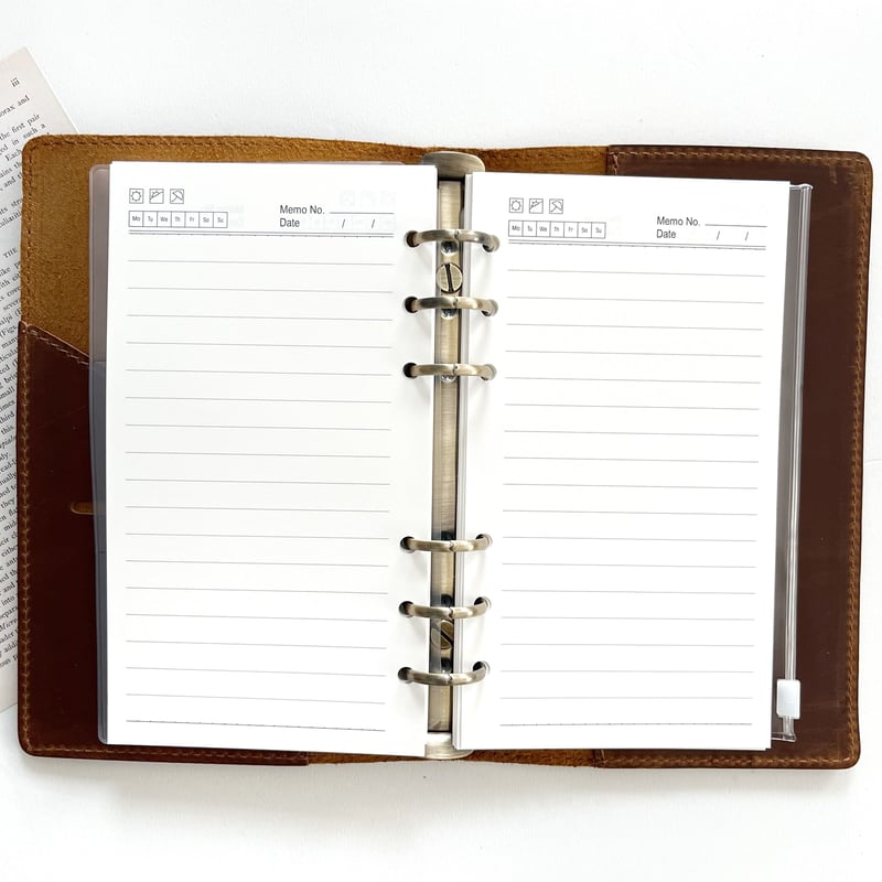 A6 バインダー システム手帳 レザー《light brown》[T028] | Misty
