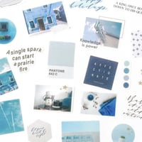 英字 フォト フレークシール 20枚set《blue》 [F601]