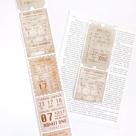 英字 マスキングテープ  《vintage ticket》 [R058]