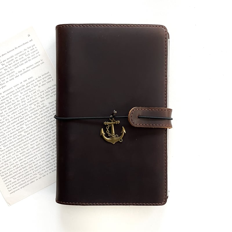 ❤️お値下げ中❤️【新品】システム手帳　レザー　A6　本革　ダークブラウン A6 バインダー システム手帳 レザー《light brown》[T028